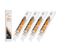 BGTEC Lame de scie sabre pour le métal épais, le métal dur, l'acier allié, les barres d'armature et les cornières 152mm de 8TPI (4-Pack)
