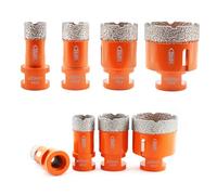 BGTEC Trépans Diamant Carrelage Grès Cérame, 20/25/35/50mm, 4 Pièces | Forets diamant pour perçage à sec de la céramique, du marbre et de la brique. Pour meuleuse d’angle compatible M14