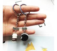 BGTR Porte-clés Porte Clefs 2 pièces/Ensemble de Porte-clés Mini Oreo Biscuits et Pendentif café Trousseau Meilleurs Amis et Enfants bienvenus Cadeaux de Porte-clés Porte-clés Porte-clés Porte Clefs