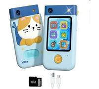 BGTSE Téléphone intelligent pour enfants, mini caméra HD 1080P-Chaton bleu Chaton bleu G