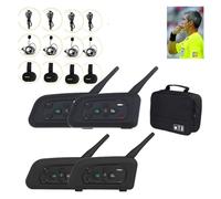 BGTSF Interphone sans Fil 4 pièces 1200M interphone Full Duplex 4 Voies entraîneur de Football Juge Tour d'oreille écouteur Arbitre système de Communication BT Interphone