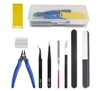 BGTXINGI 13pcs Modeler Outils de Base Craft Set Gundam Model Tool Assembler des modèles de Voitures Hobby réparation de bâtiment et Fixation Bricolage Craft kit avec boîte en Plastique
