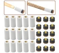 BGTXINGI 15 Ensemble (DE 30 Couvre-sièges de) de Billard Cue Blanc Pur Embouts avec Super Queue à Visser remplaçable Conseils (12 mm Marron à Bout Ensemble)