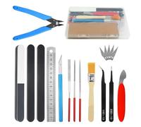 BGTXINGI 18pcs modeler Basic Tools Craft set Gundam Model Toolkit avec boîte en plastique pour l'assemblage de modèles hobby automobile Model Building réparation et fixation bricolage Craft Kit