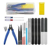 BGTXINGI 21pcs modeler Basic Tool Craft Kit Gundam Model Toolkit avec boîte en plastique pour l'assemblage de modèles de voitures construction de modèles réparation et fixation bricolage Craft Kit