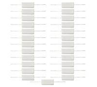 BGTXINGI 25 pièces résistances ciment 5W 1 Ohm 5 Ohm 10 Ohm 15 Ohm 20 Ohm résistances ciment céramique 5% résistance bobinée fixe métallique kit résistances gamme complète blanc
