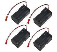 BGTXINGI 4 Pack Battery Holder 4 Piles AA logement de conteneur avec connecteur de Prise JST pour RC Voiture Camion Avion