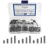 BGTXINGI 400 pcs M2.5 x 4/6/8/10 mm A2-70 en acier inoxydable Tasse point Ensemble de vis sans tête Allen Tête Douille hexagonale Vis Assortiment kit (Din916 & Gb80)