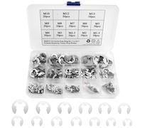 BGTXINGI 400pcs acier inoxydable n ° 13 e clip ring m1.5 à M15 Kit combiné de rondelles de bague de fixation externe