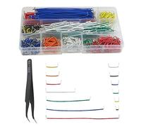 BGTXINGI 560 pièces 14 types de 2,54 mm Jumper Wire Kit Breadboard Jumper Fil PVC Soudure Double extrémité Câble de connexion (PCB Jeu de fils de carte à saut PCB) avec une pince à épiler