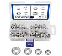 BGTXINGI Assortiment de 180 rondelles à tête fraisée en acier inoxydable 304 #6#8#10#12 avec étui en plastique propre