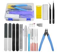 BGTXINGI Ensemble de 27 outils de base pour modélisme Gundam avec boîte en plastique pour assemblage de modèles, loisirs créatifs, réparation et fixation de maquettes de voitures