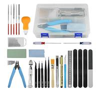 BGTXINGI Ensemble de 41 outils de base pour modéliste de Gundam, kit d’outils avec boîte en plastique, modèle de passe-temps pour assembler, réparer et fixer des bâtiments - Kit de bricolage