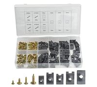 BGTXINGI Kit de 170 vis à clip en U noir avec vis cruciformes plaquées zinc pour tableau de bord intérieur