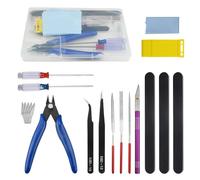 BGTXINGI Kit d'outils de modélisation 19 pièces avec boîte en plastique pour l'assemblage de voiture, les loisirs créatifs, la réparation et la fixation
