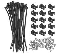 BGTXINGI Lot de 100 bases de fixation de câble de type selle, supports de câble et 100 attaches de câble avec 100 vis à tête bombée profonde, gestion des câbles pour le bureau et la maison (taille 2)