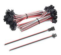 BGTXINGI Lot de 100 mini connecteurs femelles à 3 broches mâle avec connecteur rouge vert blanc pour WS2812B WS2812 WS2811 LED Bande lumineuse LED 5,9 cm Compatible avec JST SM