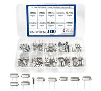 BGTXINGI Lot de 100 oscillateurs en cristal de quartz DIP 4m 6m 8m 11.052m 12m 13.56m 16 m 22.1184m 27m 32.768K