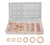 BGTXINGI Lot de 110 rondelles d'étanchéité en cuivre 6 types de joints plats en cuivre 1/4", 5/16", 3/8", 7/16", 1/2", 5/8"