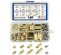 BGTXINGI Lot de 140 écrous hexagonaux mâle-femelle, en laiton et acier inoxydable (M4)