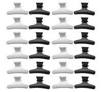 BGTXINGI Lot de 24 pinces à cheveux en forme de papillon en plastique Noir et blanc