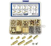 BGTXINGI Lot de 240 vis en laiton M3 avec écrous à vis et écrous en acier inoxydable (laiton M3)