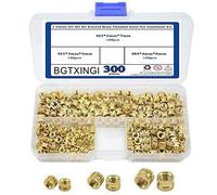 BGTXINGI Lot de 300 embouts filetés en laiton moleté 3 valeurs M3 M4 M5 Assortiment de joints hydrauliques soudés par injection écrou