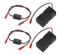BGTXINGI Lot de 4 commutateurs d'alimentation marche/arrêt et récepteurs de batterie AA à 4 cellules avec connecteur JST pour voiture télécommandée, camion, avion
