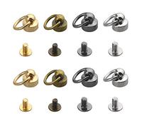 BGTXINGI Lot de 40 rivets en métal à tête ronde de 8 mm pour loisirs créatifs du cuir avec anneau à tirer, kit d'assortiment de boucles à tête ronde pour porte-monnaie, étui de téléphone, sac à main