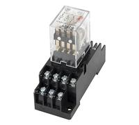 BGWKIMXEP Relais électromagnétique à indicateur LED HH54PL avec Prise HH54P MY4 série AC 220 V 110 V 24 V DC 24 V 12 V HH54P-L MY4NJ, 10 pièces/lot(220VAC)