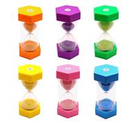 BGXCXUN 6 Pièces Sablier Set, Colourful Sablier Enfant Set 3/10/15/30/45/60 Minutes, Sabliers pour Cuisine, Maison, Salle de Classe, Studio de Yoga, Bureau