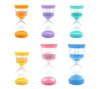 BGXCXUN 6 Pièces Sablier Set, Couleur Macron Sablier Enfant Set 3/10/15/30/45/60 Minutes, Sabliers pour Cuisine, Maison, Salle de Classe, Studio de Yoga, Bureau