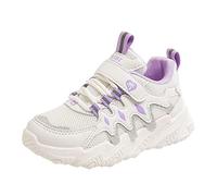 bgyujn Chaussures de sport quatre saisons pour enfants, garçons et filles, semelle épaisse, antidérapantes, lacets, fermeture velcro, tissu en maille, respirant, confortable, couleur unie, chaussures