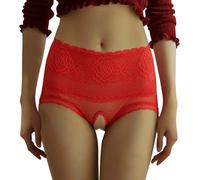 bgyujn Culottes Sensationnelles Brodées en Dentelle à Taille Haute Dos Ouvert pour Femmes. Porter Ultra-Mince Translucide Ouvertures Passionnées Pour Les Occasions Sous-vêtements Boîtes Tiroirs, RD1,