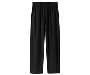 bgyujn Pantalon de pyjama pour homme long, léger, respirant, idéal pour les nuits d'été à la maison, confortable pour un sommeil réparateur, détente après une journée, doux à porter, aération, Noir