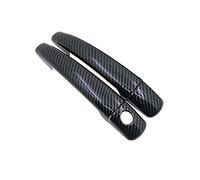 BGYZD Garniture de couvercle de poignée de porte pour Peugeot 308 sw cc RCZ 2007 2008 2009 2010 2011 2012 2013 accessoires de style de voiture en FIBER de carbone chromé-black_for_2_door