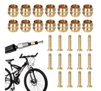 BH59 - Lot de 15Raccord Gaine Frein Disque Velo,Frein Hydraulique Vélo Olive,Insert Connecteur Olive,kit Vélo Frein Reliant Insérer Pour Rechange Shimano(Or)