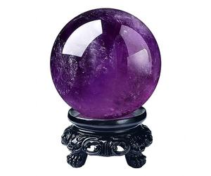 BHBHCPZGR Boule de cristal d'améthyste, cristaux pour décoration d'intérieur, divination, sorcellerie, pierre de quartz, 100 mm