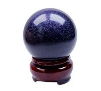 BHBHCPZGR Boule de pierre précieuse en grès bleu étoilé - Cristaux d'équilibrage - Figurines cadeau spirituel - Décoration d'intérieur - 6-7 cm