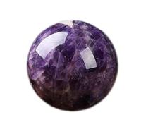 BHBHCPZGR Boule décorative en cristal d'améthyste rêveuse avec base en cristal poli pour annoncer la bonne fortune, décoration d'intérieur, cadeau, 90 mm