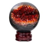 BHBHCPZGR Citrine Druzy Geode Boule de Cristal Pierre Sphère Cluster Quartz Fengshui Accessoires Rocher Ornement 600~700g