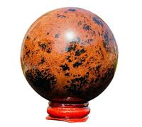 BHBHCPZGR Quartz Obsidienne Rouge Boule Cristal Sphère Minéraux Sphères Sphères Bureau Maison Décoratif Craf Ornements (Taille : 9-10cm)