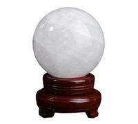 BHBHCPZGR White Calcite Sphere Quartz Crystal Ball Divination Gemstone Sculpture Figurine Precious Gifts for Family and Friends, 16 cm BHBHCPZGR