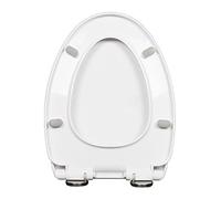 BHBXZZDB Abattant WC, Lunette de Toilette avec Fermeture en Douceur, Siège de Toilette en Forme de D/U/O/V, Polypropylène (PP), Blanc