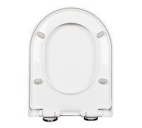 BHBXZZDB Abattant WC, Lunette de Toilette avec Fermeture en Douceur, Siège de Toilette en Forme de D/U/O/V, Polypropylène (PP), Blanc