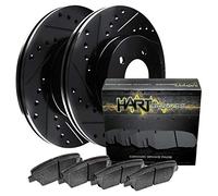 BHCF.6800102 Kit de disques de frein à disque à fente et plaquettes en céramique Noir