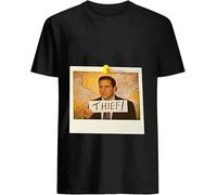 BHE Men's Tshirt The Office-Michael Scott Funny Thief Photo-Graphic Design T Shirt for Men Manches Courtes(X-Large)