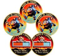 BHealthLife Lot de 5 pièces de monnaie humoristiques pour défi de motivation - Hang in There It Gets Worse - Cadeaux inspirants pour femmes, hommes, collègues, employés et amis