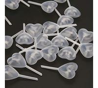 BHFYOB Lot de 50 pipettes en plastique en forme d'amour, pipettes mignonnes en plastique, cupcake, résine, fabrication de bijoux, 4 ml