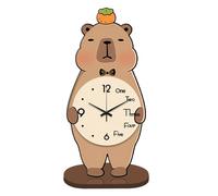 BHFZIAP Capybara Horloge de table en bois mignon Ornement de bureau pour bureau, chambre à coucher, cheminée L